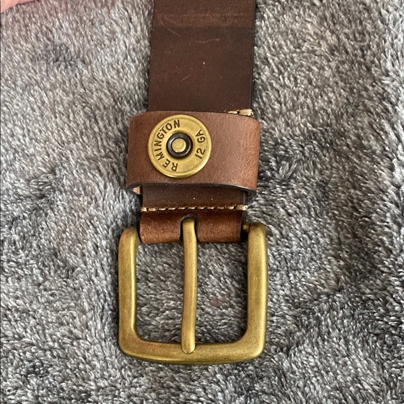 Remington Brown Leather Belts with Metal Buckles 38 - Picture 7 of 7